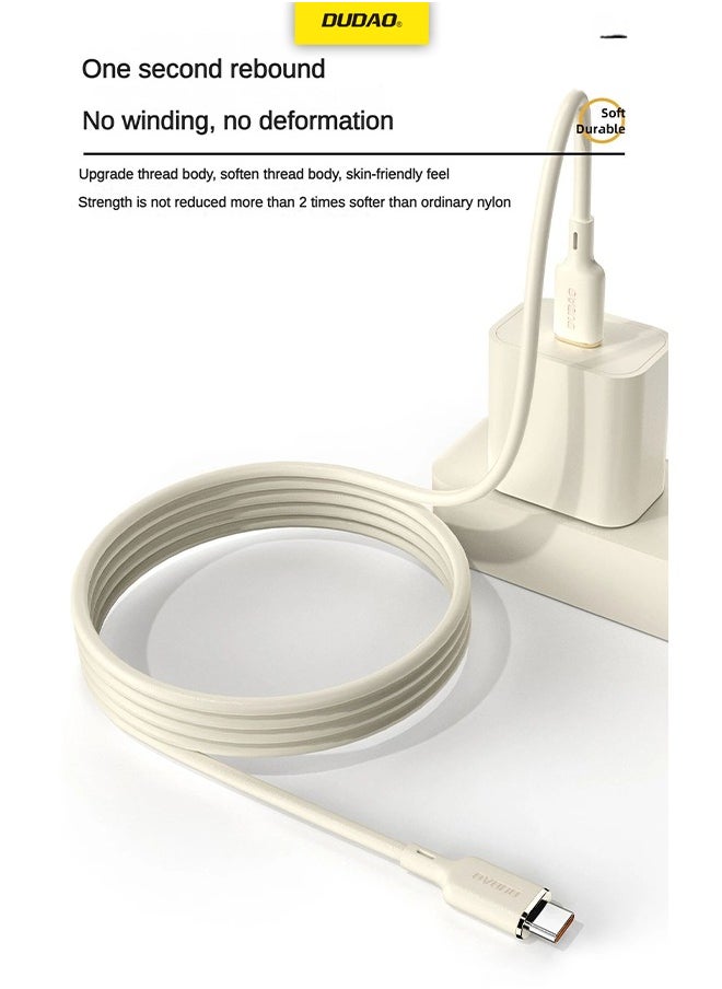 DUDAO - 2-In-1 100W TYPE C Fast Charging Cable, TYPE C to TYPE C and Lightning Cable, with High Temperature Resistant, 1.2M - Image 1