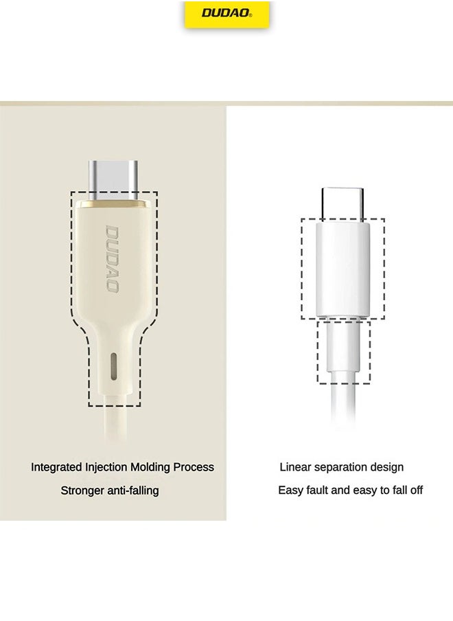DUDAO - 2-In-1 100W TYPE C Fast Charging Cable, TYPE C to TYPE C and Lightning Cable, with High Temperature Resistant, 1.2M - Image 1
