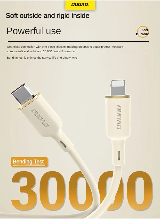 DUDAO - 2-In-1 100W TYPE C Fast Charging Cable, TYPE C to TYPE C and Lightning Cable, with High Temperature Resistant, 1.2M - Image 1