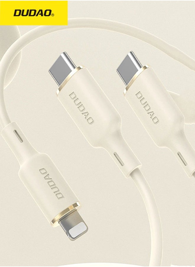 DUDAO - 2-In-1 100W TYPE C Fast Charging Cable, TYPE C to TYPE C and Lightning Cable, with High Temperature Resistant, 1.2M - Image 1