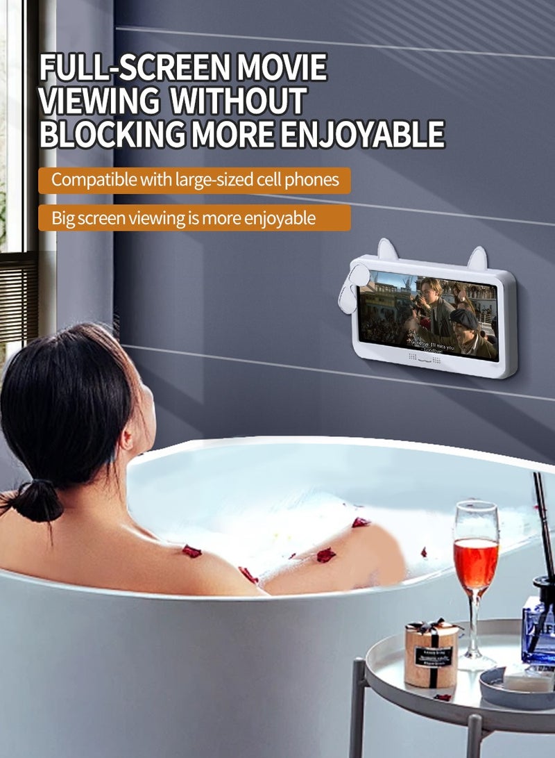 Universal Waterproof Phone Holder for Shower - 360° Rotating with High Sensitivity Touchscreen | Anti-Fog & Clear View Design | Fits All 4-6.8 inch Devices (Wall/Mirror Mount) - Image 2