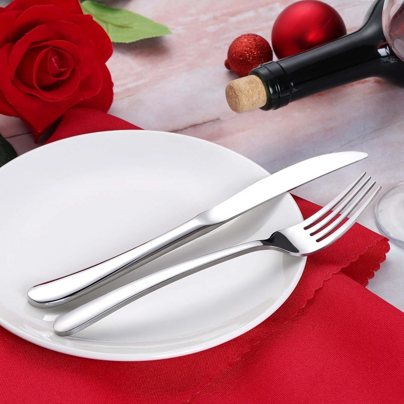 Onader 60 Piece Heavy Duty Silverware Cutlery Set for 12 Stainless Steel Flatware Set - Image 4