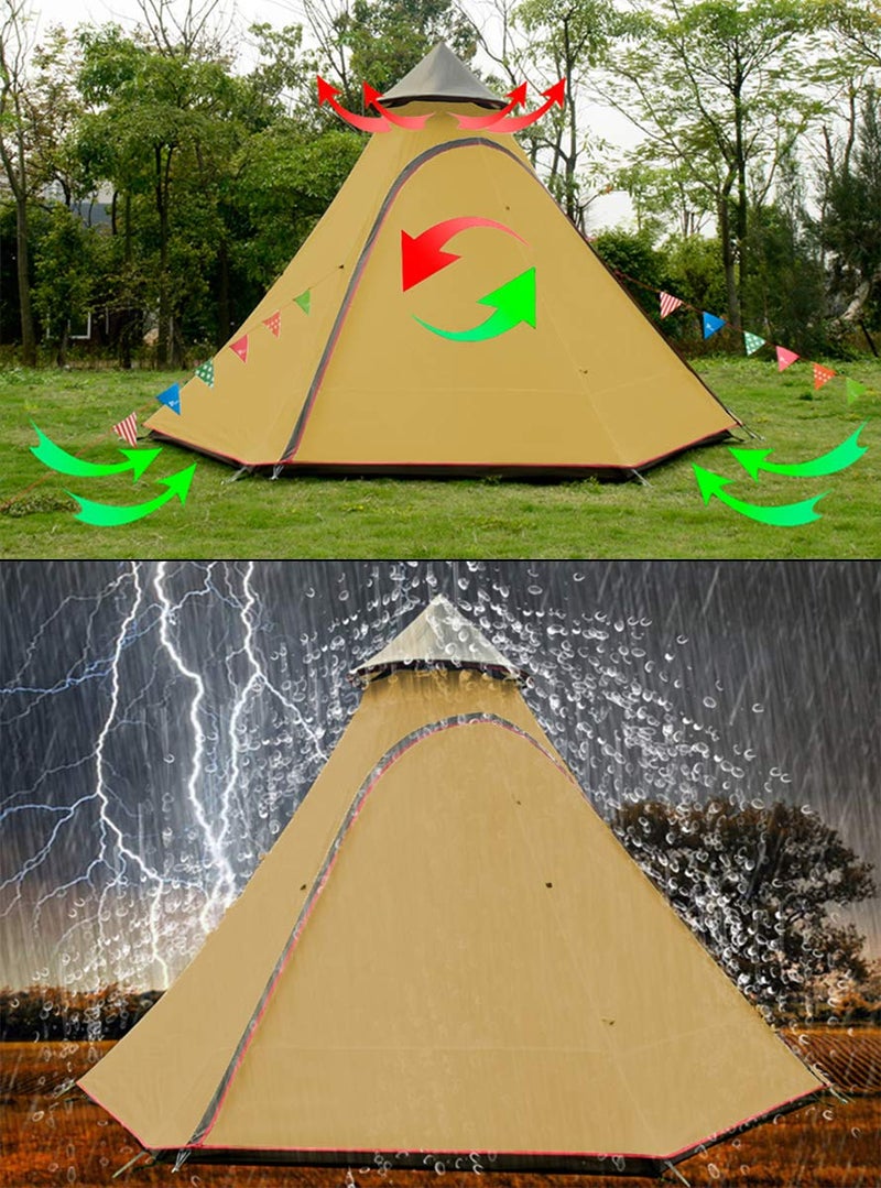 Vidalido 12'x10'x8'Dome Camping Tent 5-6 Person 4 Season Double Layers Waterproof Anti-UV Windproof Tents Family Outdoor Camping Tent - Image 4
