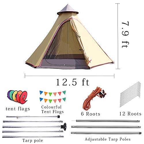 Vidalido 12'x10'x8'Dome Camping Tent 5-6 Person 4 Season Double Layers Waterproof Anti-UV Windproof Tents Family Outdoor Camping Tent - Image 5