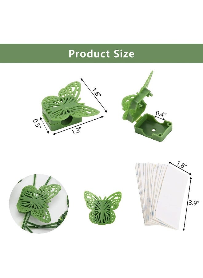 Generic Plant Leaf Climber Holder 150 Pcs Plant Climbing Wall Fixture Clips with 180 Pcs Acrylic Adhesive Sticker Butterfly Shape Plant Wall Clips Self Adhesive for Garden Indoor Outdoor Decoration  - Image 2