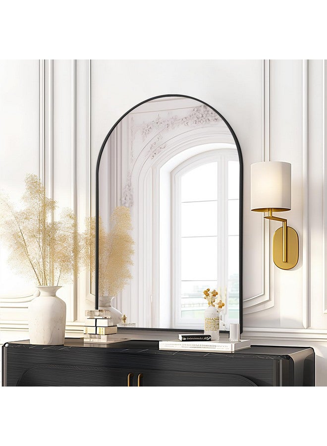 Fabuday Fabuday Black Arched Bathroom Mirror for Wall - 20x30 Large Arch Mirrors with Frame for Over Sink, Hanging Vanity Mirror for Bedroom, Living Room, Dresser, Entryway Wall Decor  - Image 3