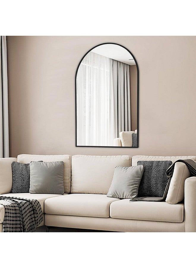 Fabuday Fabuday Black Arched Bathroom Mirror for Wall - 20x30 Large Arch Mirrors with Frame for Over Sink, Hanging Vanity Mirror for Bedroom, Living Room, Dresser, Entryway Wall Decor  - Image 4