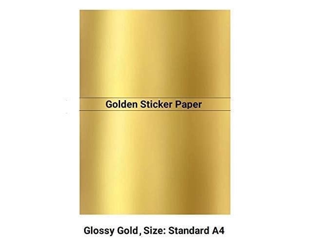 Sehgal Store A4 180 GSM Metallic Gold A4 Self-Adhesive Sticky Sheets for Creative Crafts and Projects Pack Of (40) - Image 2