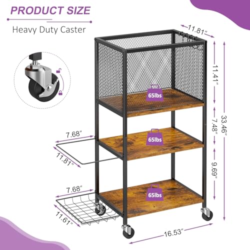 3IngSeagulls 3 Tier Dumbbell Rack, Yoga Mat Storage Holder, Home Gym Storage Rack, Workout Equipment Storage Organizer, Weight Storage Holder Rack with Hooks and Wheels - Image 2
