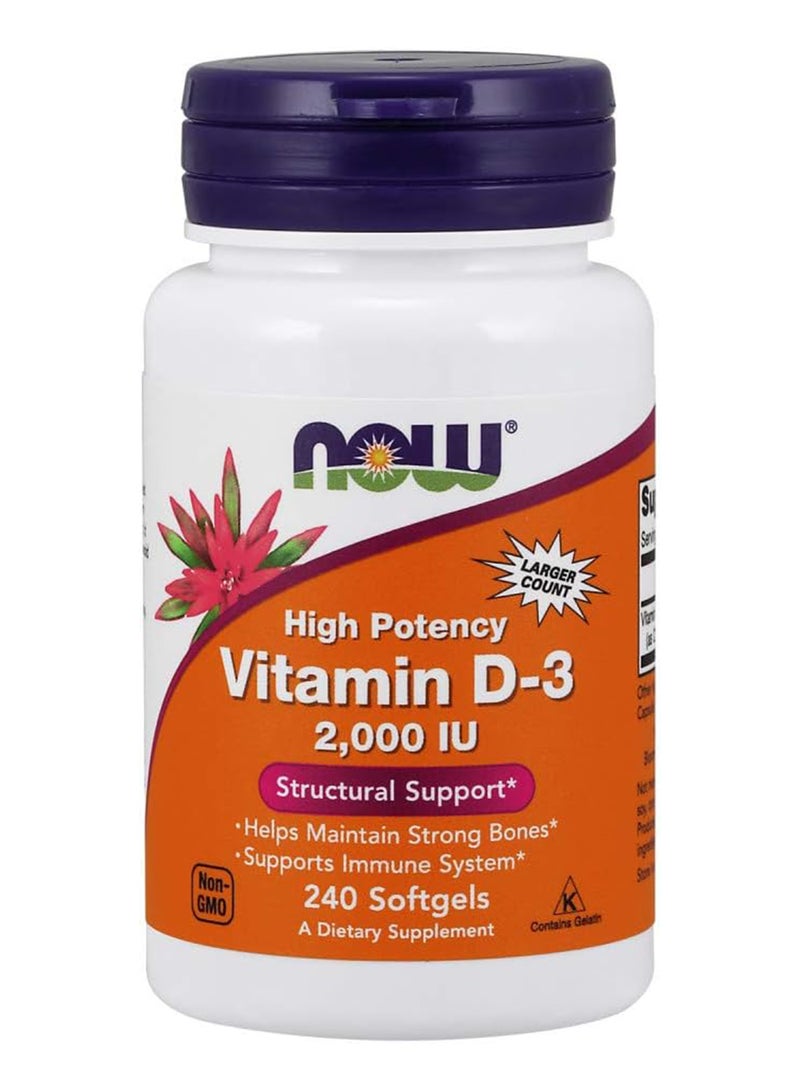 now Vitamin D3 2000Iu 240 Softgels - Image 1