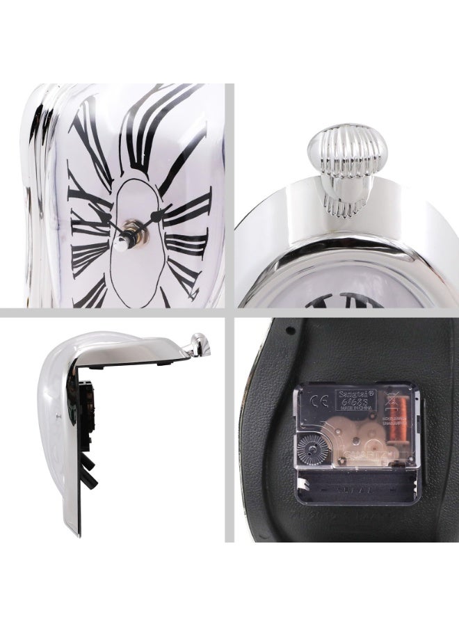 Salvador Dali Inspired Melting Clock, Gold Decorative Desk & Shelf Decor - Image 1