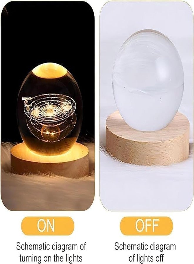 KETOVED 3D Galaxy Crystal Ball Night Lamp,Solar System, USB Table Colorful LED Wooden Crystal Ball for Home Decoration Birthday Gift for Teens Boys and Girls - Image 4
