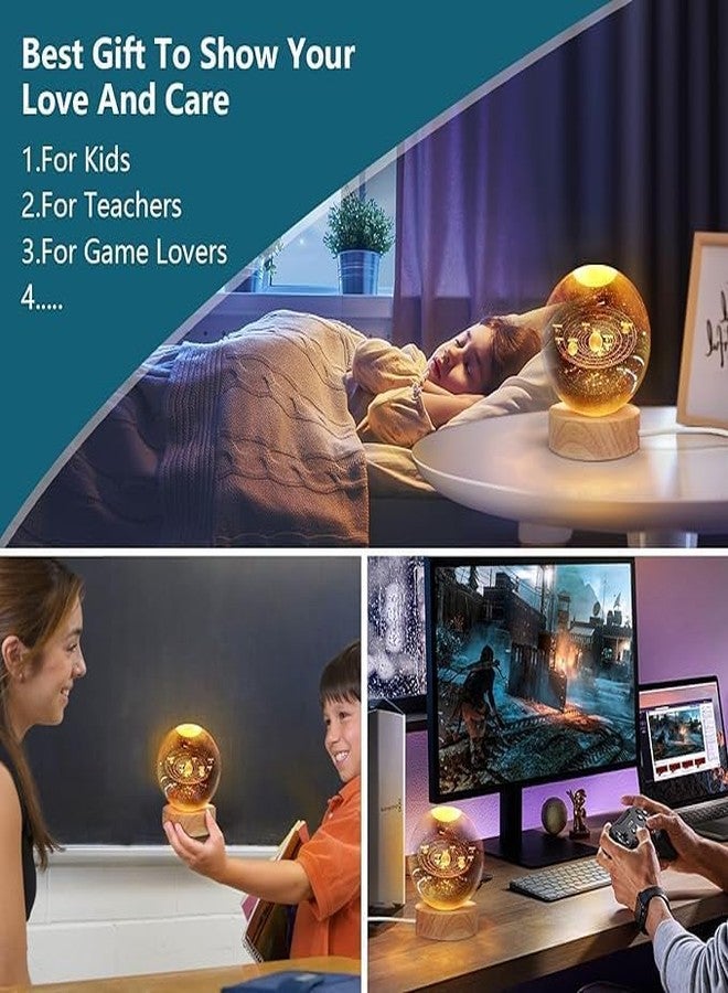 KETOVED 3D Galaxy Crystal Ball Night Lamp,Solar System, USB Table Colorful LED Wooden Crystal Ball for Home Decoration Birthday Gift for Teens Boys and Girls - Image 3