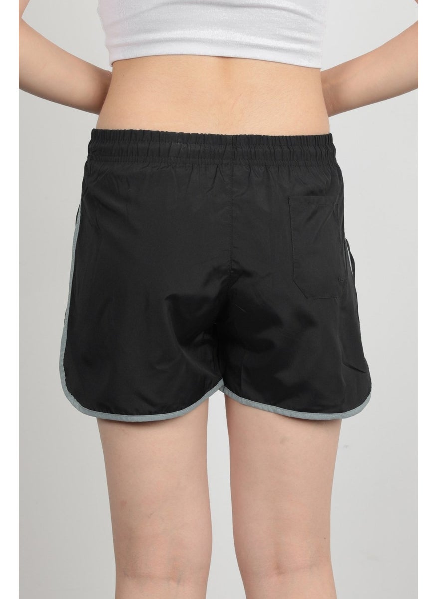 Giysa - John Borners Women's Swim Shorts Rope Tie Light Elastic Waist Short Cut Black - 5402 - Image 1