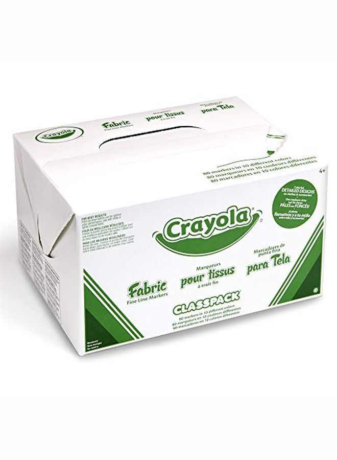 Crayola Fabric Marker Classpack Ten Assorted Colors 80 Count - Image 4