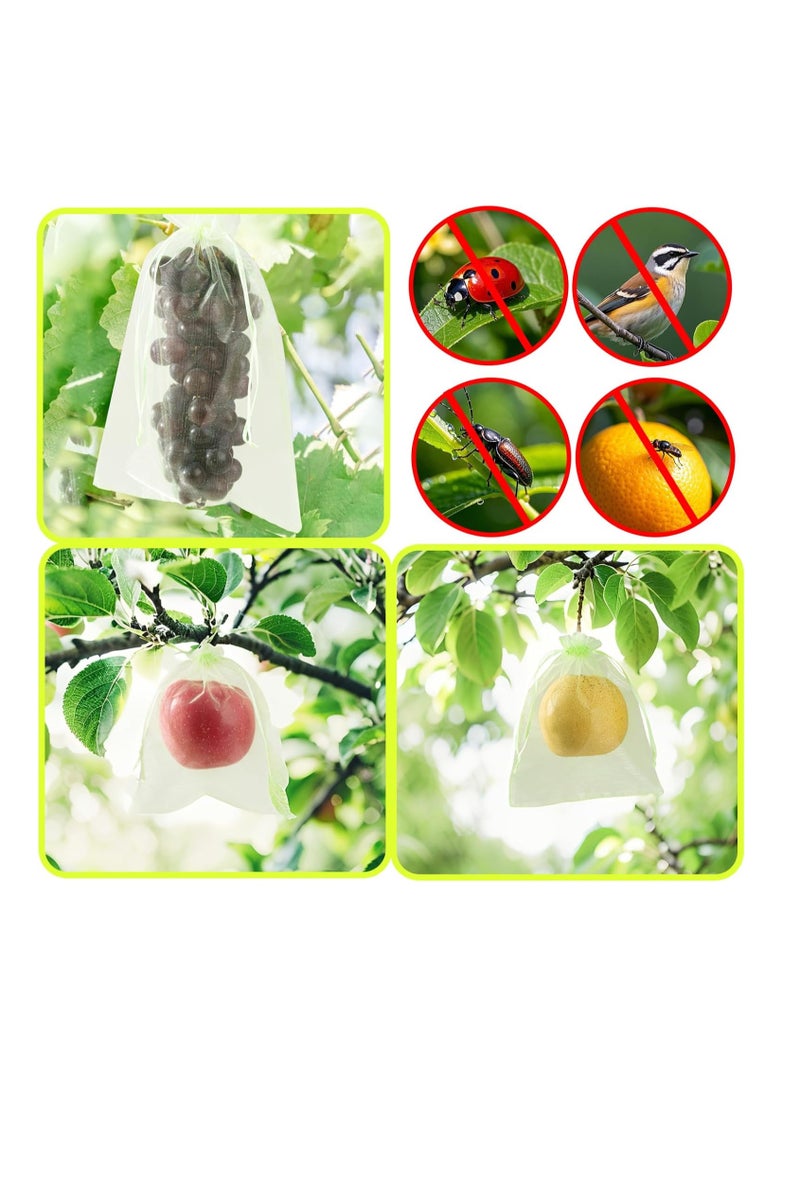 general 50PCS Fruit Protection Bags with Drawstring, 6x8 Inch Green Organza Produce Bags for Fruit Trees, Mesh Netting for Garden Protection - Image 5