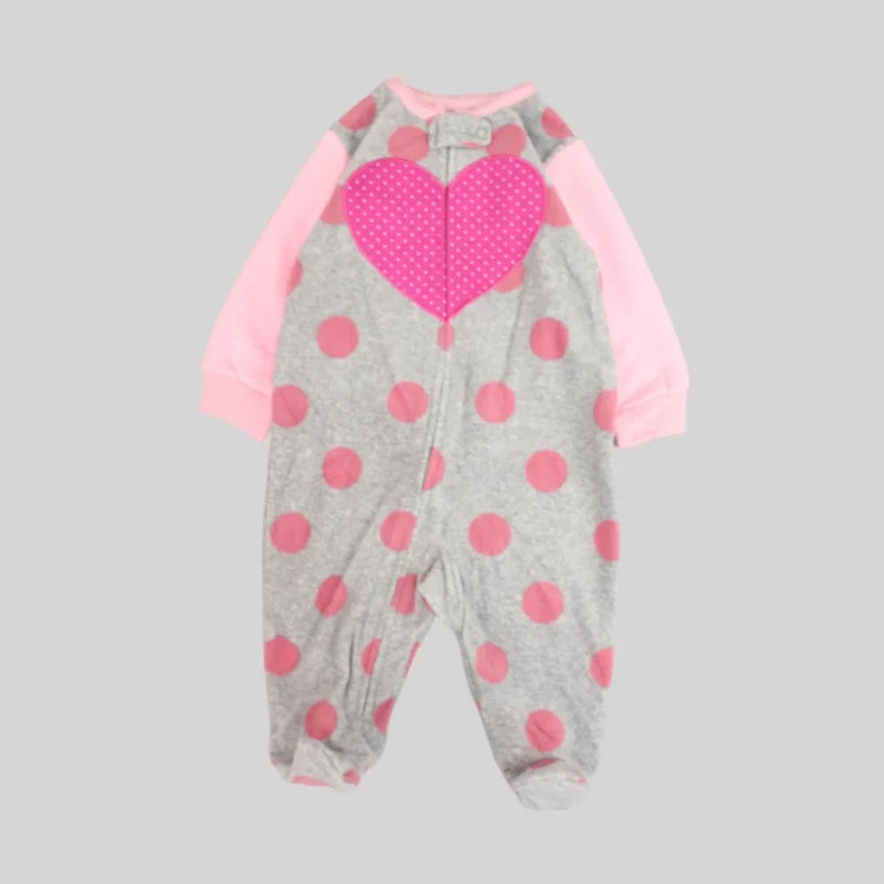 Cherries Pink Dots Long-Sleeved Baby Bodysuit - Image 1