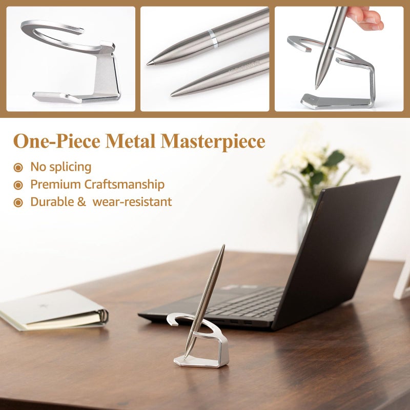 SUNTEREST Magnetic Levitation Gel Ink Pen, Metal Luxury Gifts for Men & Women, Futuristic Floating Fidget Pen, Cool Tech Gadgets, Unique Office Desk Accessories for Him Dad Boss Teacher (Silver) - Image 4