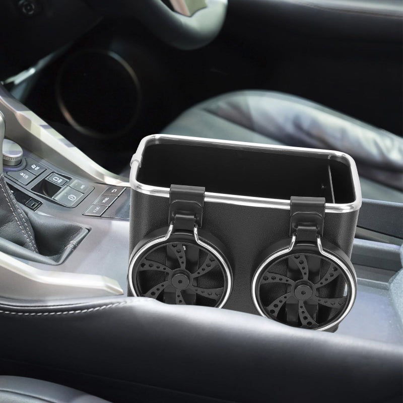 Car Armrest Storage Box And Cup Holder 3pcs Set Black Multifunctional Drink And Water Bottle Holder For Vehicle Interior Organization - Image 4