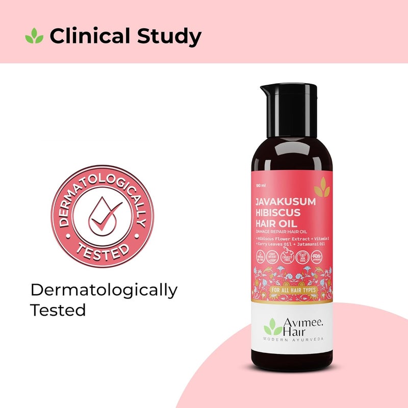 Avimee Herbal Javakusum Hibiscus Hair Oil  For Soft  Silky Texture  Loaded with Vitamin C Flavonoids Amino Acids Mucilage Fiber and Antioxidants  100 mL  Pack of 2 - Image 5