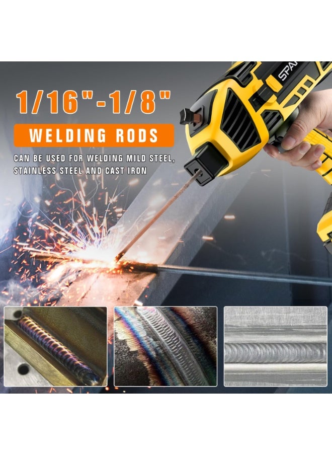 220V Portable Electric Welding Machine Handheld Arc Welder IGBT Inverter Semi-Automatic Smart Electric Welding Machine with Toolbox,  Britain Plug, Intelligent Identification & Automatic Matching, Compact Design Welding for Home Improvement Use ,Yellow