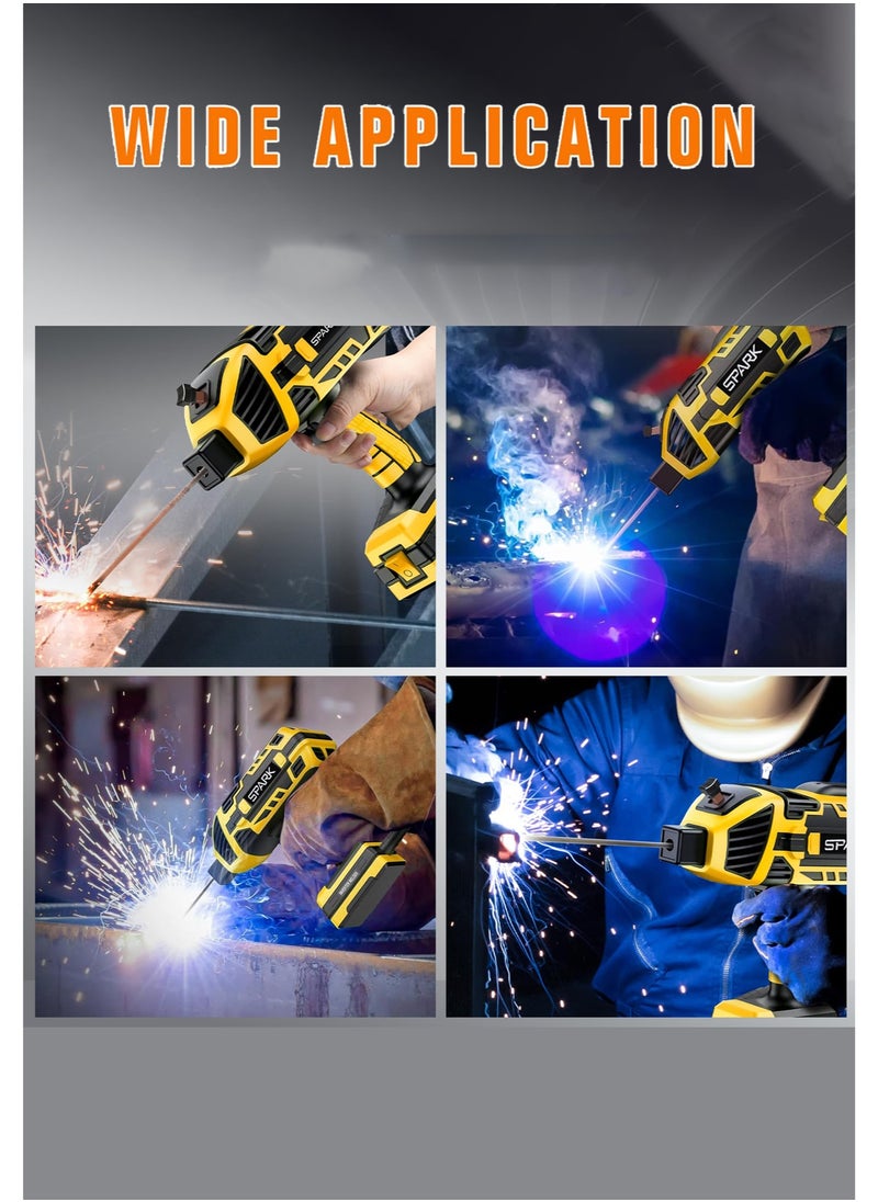 Spark 220V Portable Electric Welding Machine Handheld Arc Welder IGBT Inverter Semi-Automatic Smart Electric Welding Machine with Toolbox,  Britain Plug, Intelligent Identification & Automatic Matching, Compact Design Welding for Home Improvement Use ,Yellow  - Image 5