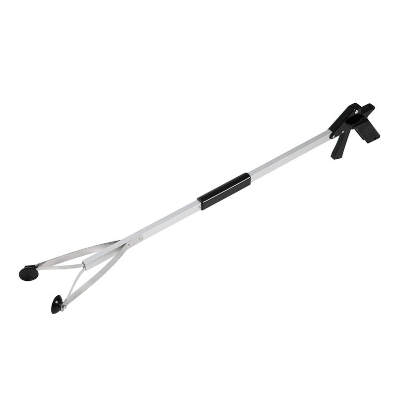 Luxet Grabber Reacher Suction Cup Grip Tool- Long 32 Inch Foldable Strong Heavy Duty Aluminum Pick Up Stick - Lightweight Trash Litter Picker Claw Extended Gripper Nabber Assist for Elderly, Luxet (Black) - Image 1