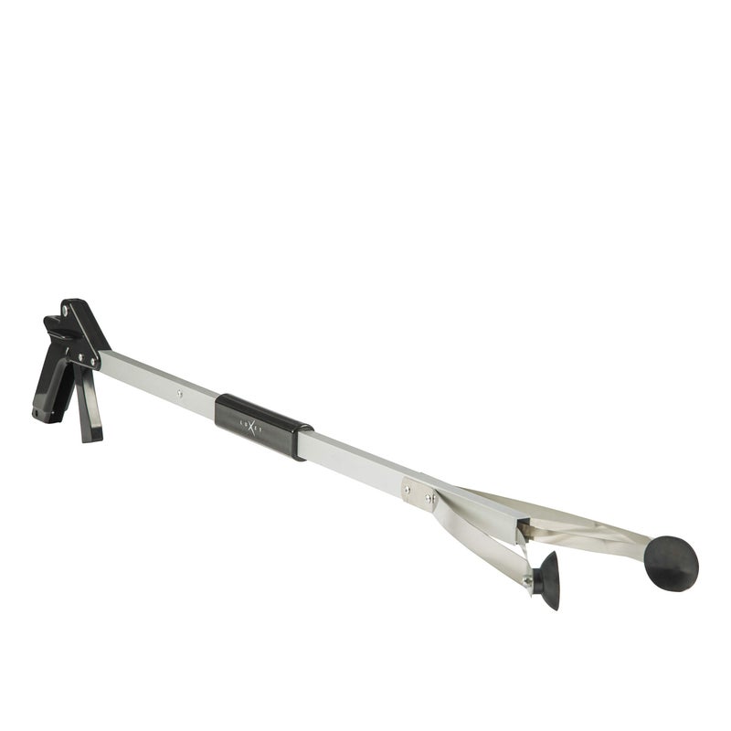 Luxet Grabber Reacher Suction Cup Grip Tool- Long 32 Inch Foldable Strong Heavy Duty Aluminum Pick Up Stick - Lightweight Trash Litter Picker Claw Extended Gripper Nabber Assist for Elderly, Luxet (Black) - Image 2