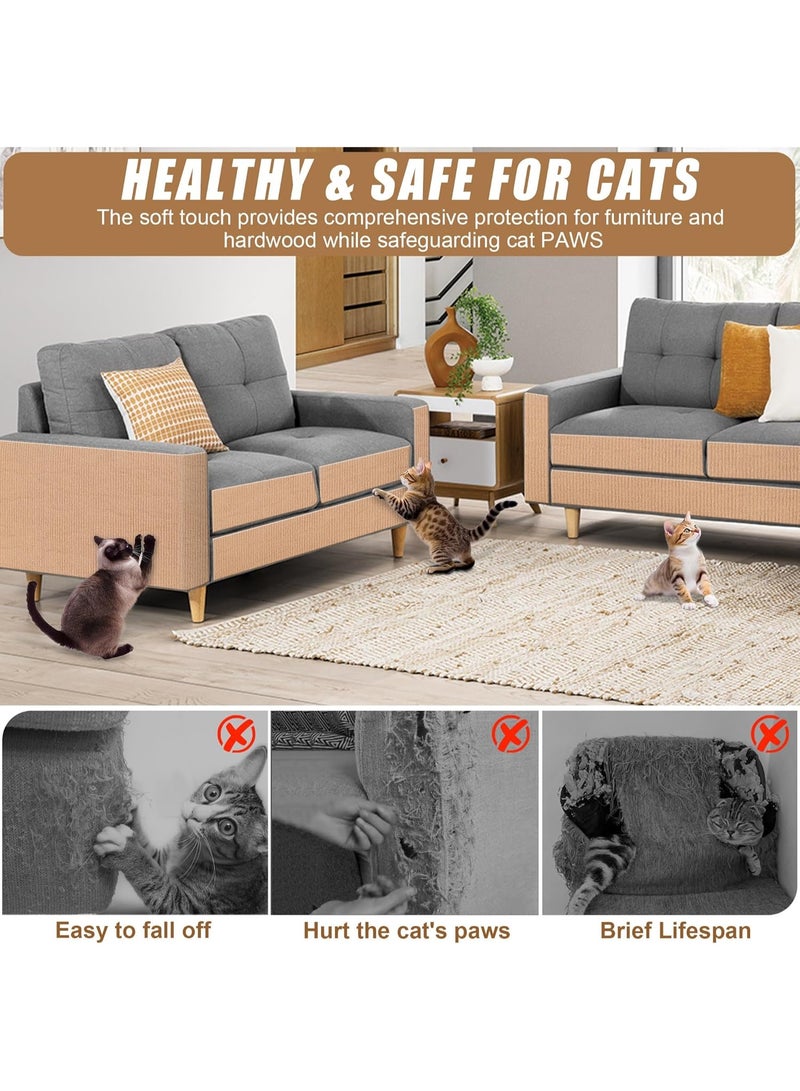 YelaJoy 2 PCS Cat Scratching Mats, 100cmx40cm Self-Adhesive Trimmable DIY Cat Scratcher Pad Carpet for Couch, Wall, Doors Furniture Protection, Durable Anti-Scratch Cover for Cat Towers Replacement Pad - Image 4