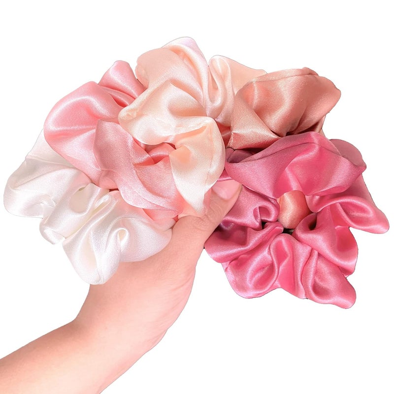 Silvr Bear Luxury Satin Scrunchies Set for Women, Girls | Anti-Hair-Breakage Hair Ties - Image 1