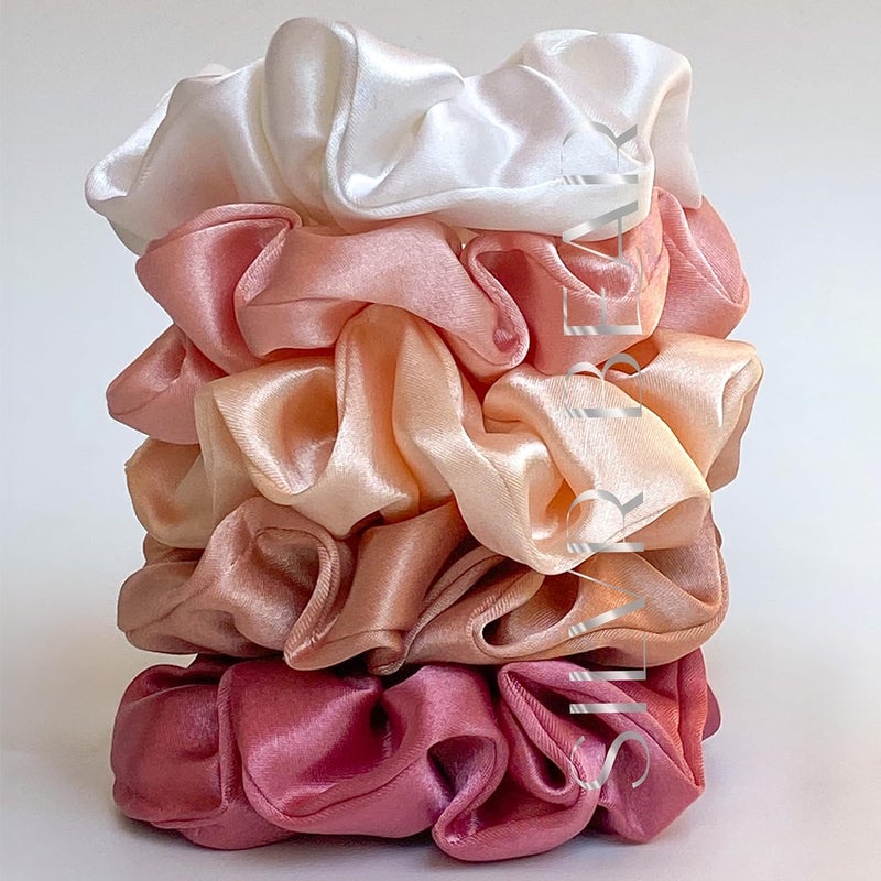 Silvr Bear Luxury Satin Scrunchies Set for Women, Girls | Anti-Hair-Breakage Hair Ties - Image 3