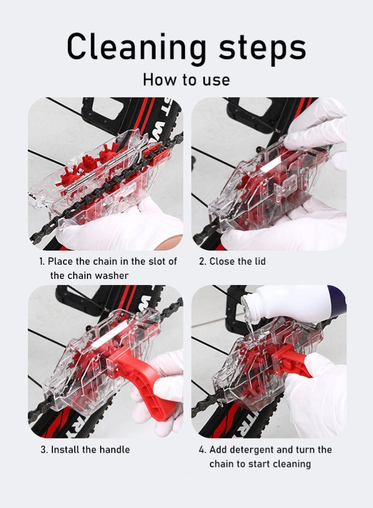 fdsport Bicycle Chain Cleaner Transparent Visual Soaking Chain Cleaner Road Bike Cleaning Tool Cycling Equipment - Image 4