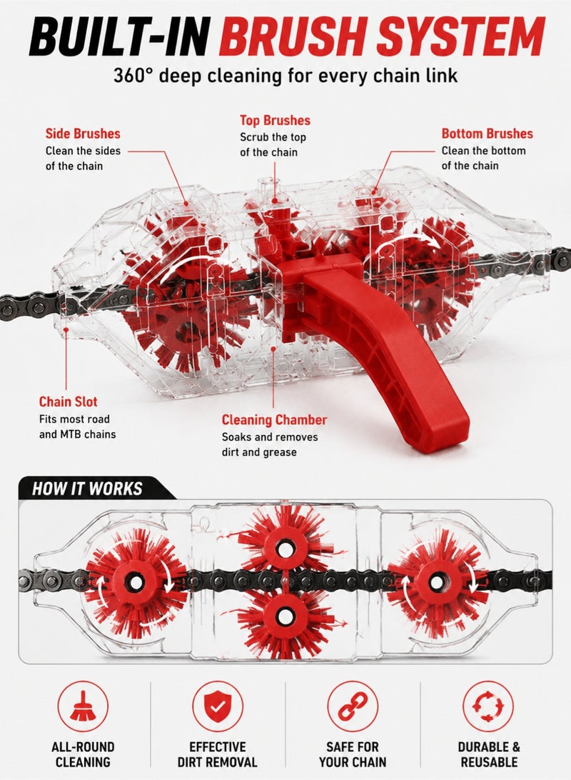 fdsport Bicycle Chain Cleaner, Transparent Visual Soaking – Road Bike Cleaning Tool - Image 4