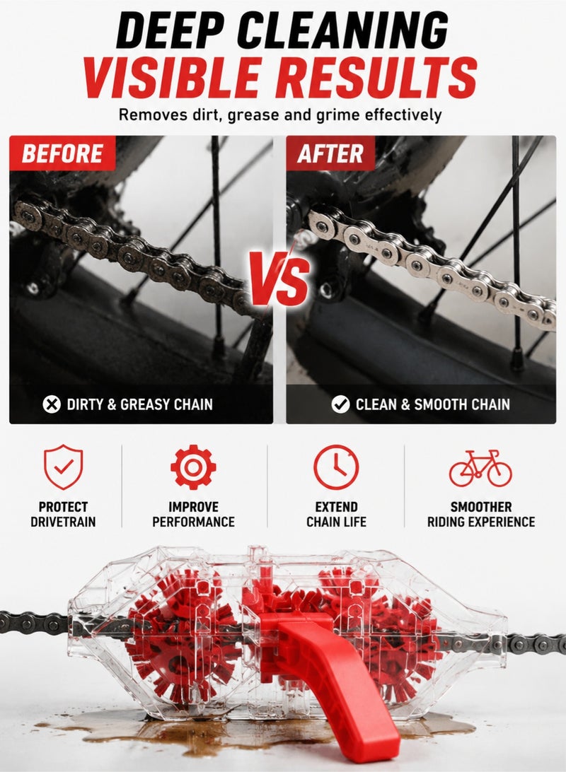 fdsport Bicycle Chain Cleaner, Transparent Visual Soaking – Road Bike Cleaning Tool - Image 3