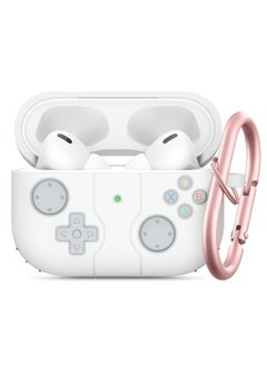 Airpods 3 Case with Keychain, Game Player Design Airpods 3rd Generation Case, Soft Silicone Protective Cover Skin for Airpods 3rd Gen 2021(White)