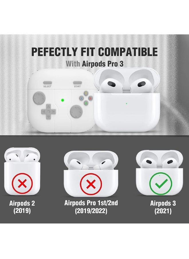 Generic - Airpods 3 Case with Keychain, Game Player Design Airpods 3rd Generation Case, Soft Silicone Protective Cover Skin for Airpods 3rd Gen 2021(White) - Image 1
