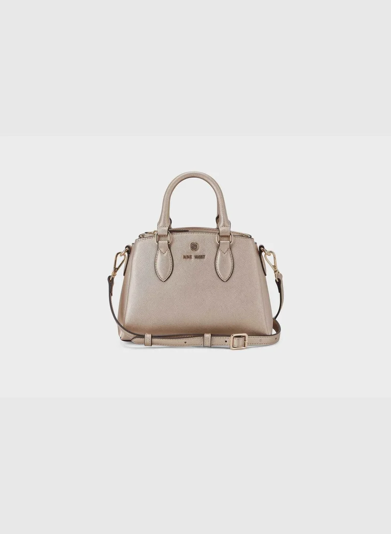 NINE WEST Zenith Mini Compartment Satchel Gold