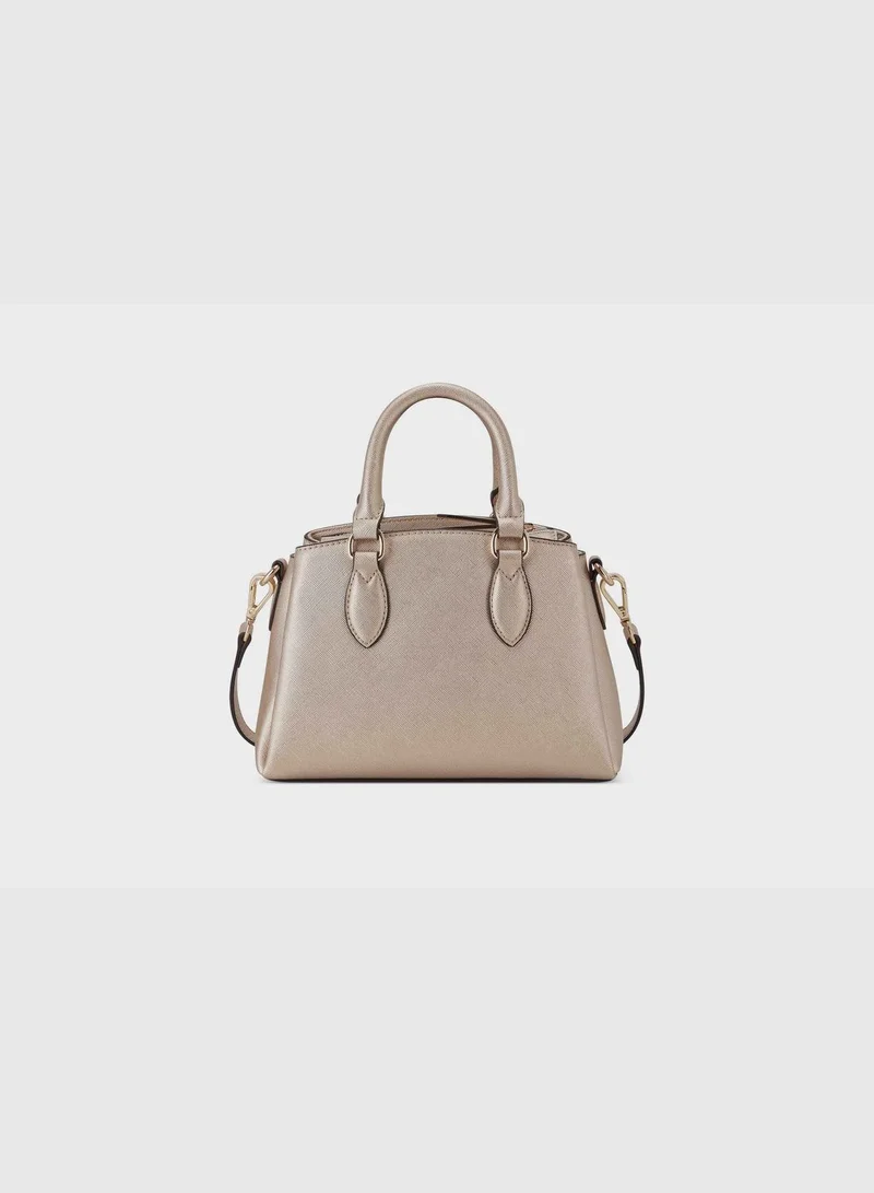 NINE WEST Zenith Mini Compartment Satchel Gold