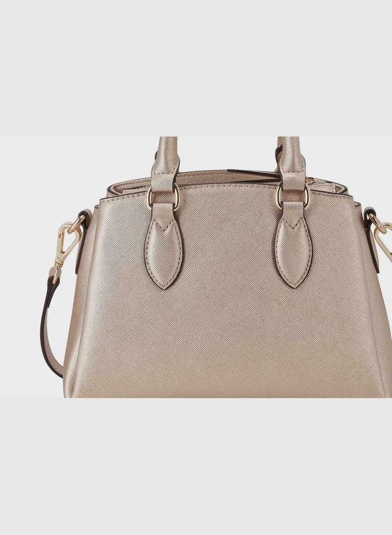 NINE WEST Zenith Mini Compartment Satchel Gold