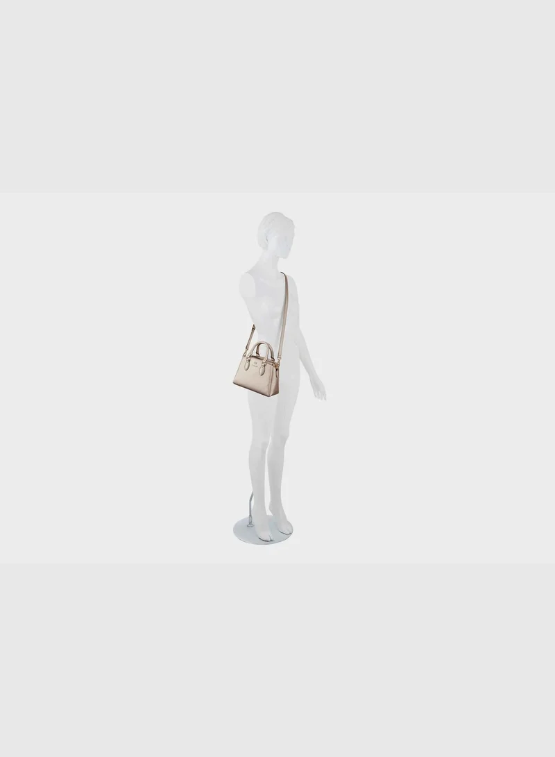 NINE WEST Zenith Mini Compartment Satchel Gold