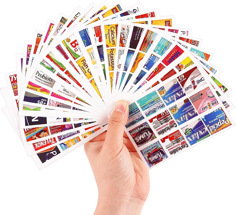 482Pcs Medicine Stickers for Daily Medication Organizers