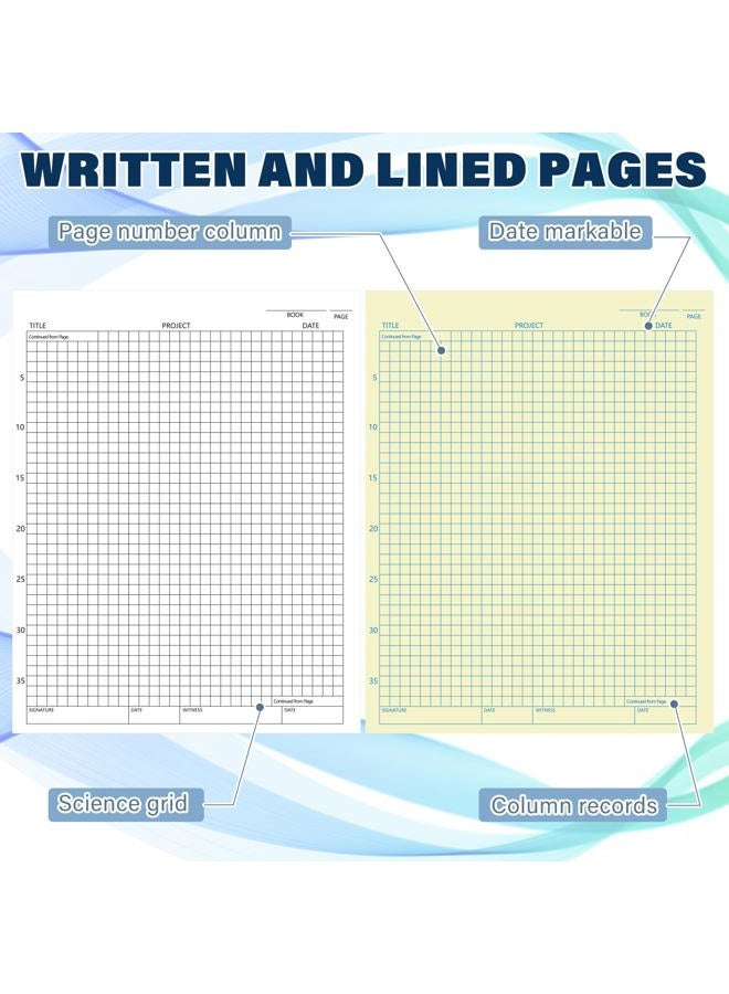 Affrolling 2 Pack Lab Notebook Carbonless Carbon Copy Laboratory Notebook Chemistry Book Science Grid Paper Contains Carbon Copies 50 Set Pages 100 Sheets Total Coil Binding(8.5'' X 11'',Blue) - Image 3