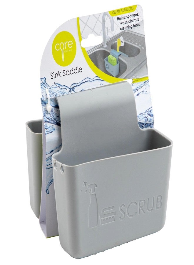 Core Kitchen Soak Nickel Blue Double-Sided Heavy-Duty Silicone Sink Saddle Caddy Holder Organizer for Sponges, Scrub Brushes, Soap, Utensils, 16954 - Image 2