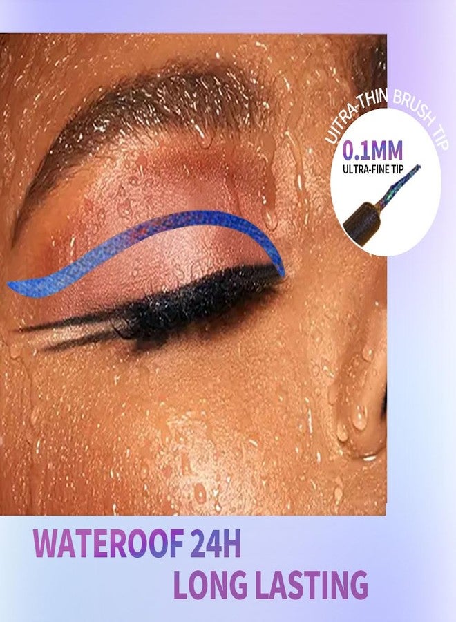 Hxssll Chameleon Eyeliner Eyeshadow,Blue to Pink Shifting Waterproof Eyeliner Pen, Long Lasting High Pigment Glitter Shifting Eyeshadow Eye Makeup, Lridescent Eye liner for Women & Girls 05# - Image 4