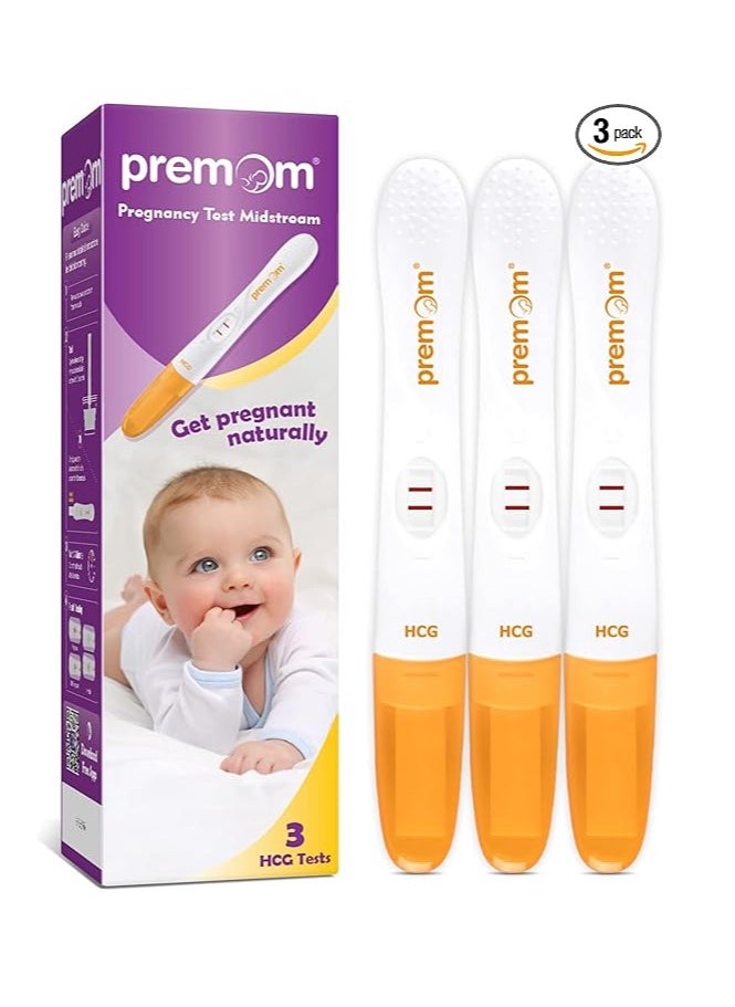 PremOn - Premom Pregnancy Test Midstream: Early HCG Detection Strips, 3-Pack - Image 1