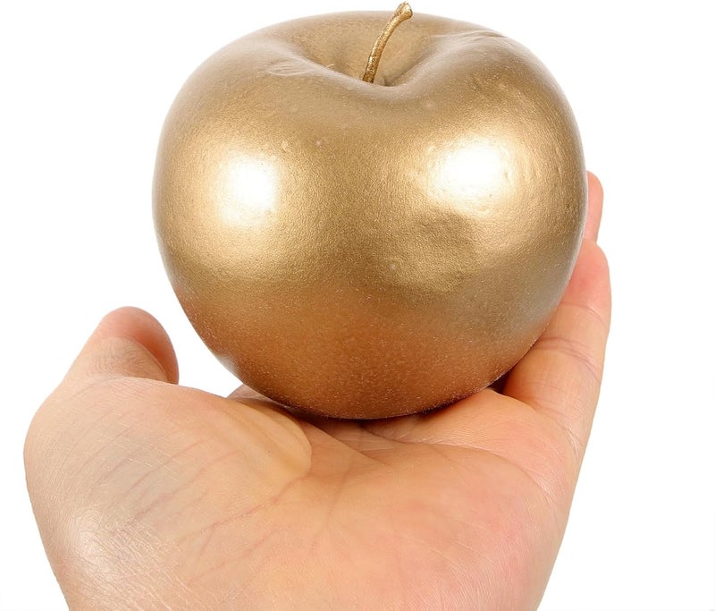 Zerodeko 5pcs Faux Gold Apples Artificial Fruit Decor Mini Foam Simulation Fruit for Kitchen and Home Party Decoration - Image 4