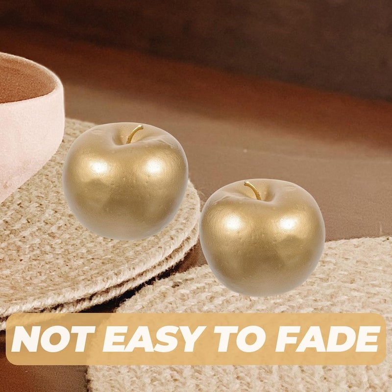 Zerodeko 5pcs Faux Gold Apples Artificial Fruit Decor Mini Foam Simulation Fruit for Kitchen and Home Party Decoration - Image 5