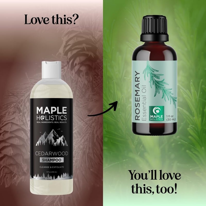 Maple Holistics Cleansing Shampoo for Dry Scalp Care - Cedarwood and Rosemary Shampoo for Men and Flaky Scalp Moisturizer with Tea Tree Oil for Oily Scalp - Deep Clarifying Shampoo for Build Up with Rosemary Oil - Image 5