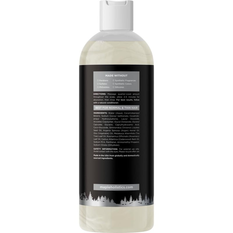Maple Holistics Cleansing Shampoo for Dry Scalp Care - Cedarwood and Rosemary Shampoo for Men and Flaky Scalp Moisturizer with Tea Tree Oil for Oily Scalp - Deep Clarifying Shampoo for Build Up with Rosemary Oil - Image 4