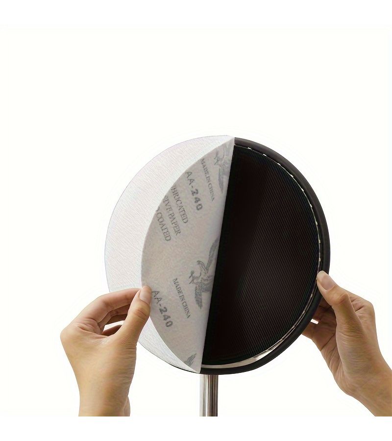 9 Inch Round Disc Aluminum Alloy Drywall Sandpaper Holder With 5pcs Sandpaper And Four Section Connecting Rod For Wall Ceiling Polishing - Image 3